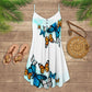 Butterfly Minimal Art Limited – Women's Summer Sleeveless V-Neck Camisole Dress