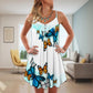 Playful Butterflies Together – Women's Summer Sleeveless V-Neck Camisole Dress