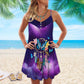 Royal Butterfly Dreamcatcher – Women's Summer Sleeveless V-Neck Camisole Dress