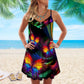 Colorful Butterfly Life – Women's Summer Sleeveless V-Neck Camisole Dress