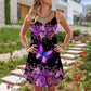 Butterfly In The Dark – Women's Summer Sleeveless V-Neck Camisole Dress