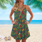 Tropical Butterfly Pattern – Women's Summer Sleeveless V-Neck Camisole Dress