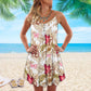 Tropical Butterfly Pattern – Women's Summer Sleeveless V-Neck Camisole Dress