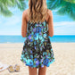 Turtle Flower Love – Women's Summer Sleeveless V-Neck Camisole Dress