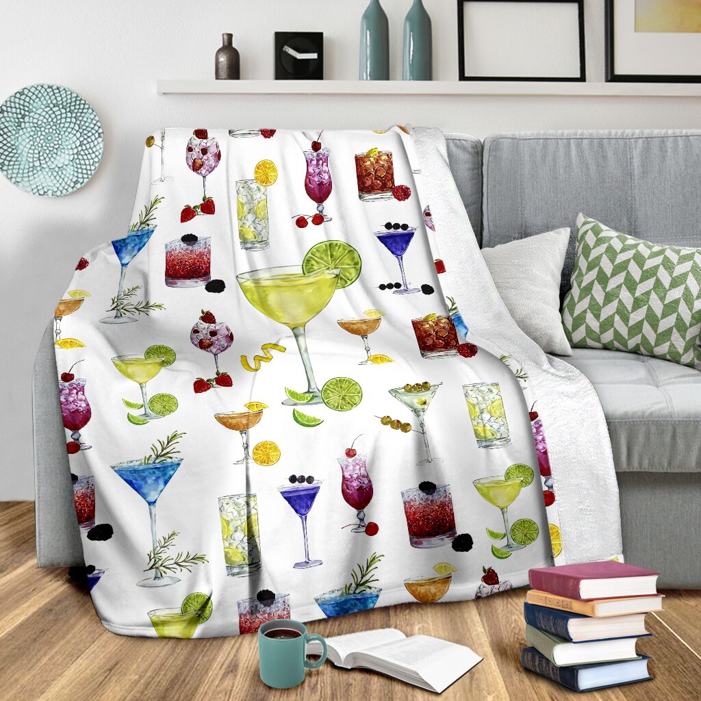 Tropical Drink Lover Flannel Blanket For Relaxing At Home And Travel
