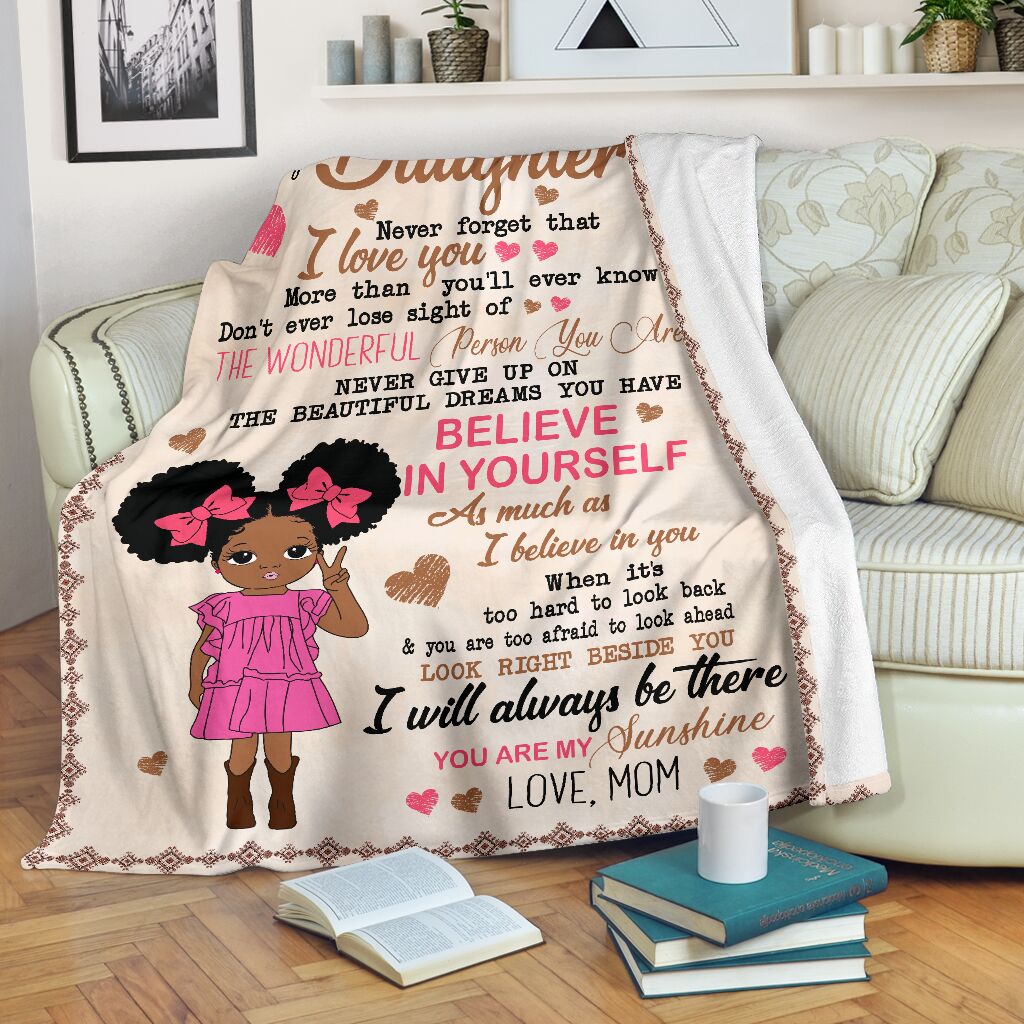 Black Girl To My Daughter African American Flannel Blanket For Soft Bed Couch And Home Comfort