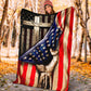 Jesus American Flag Christian Flannel Blanket For Bed Sofa And Reading Nook Decor