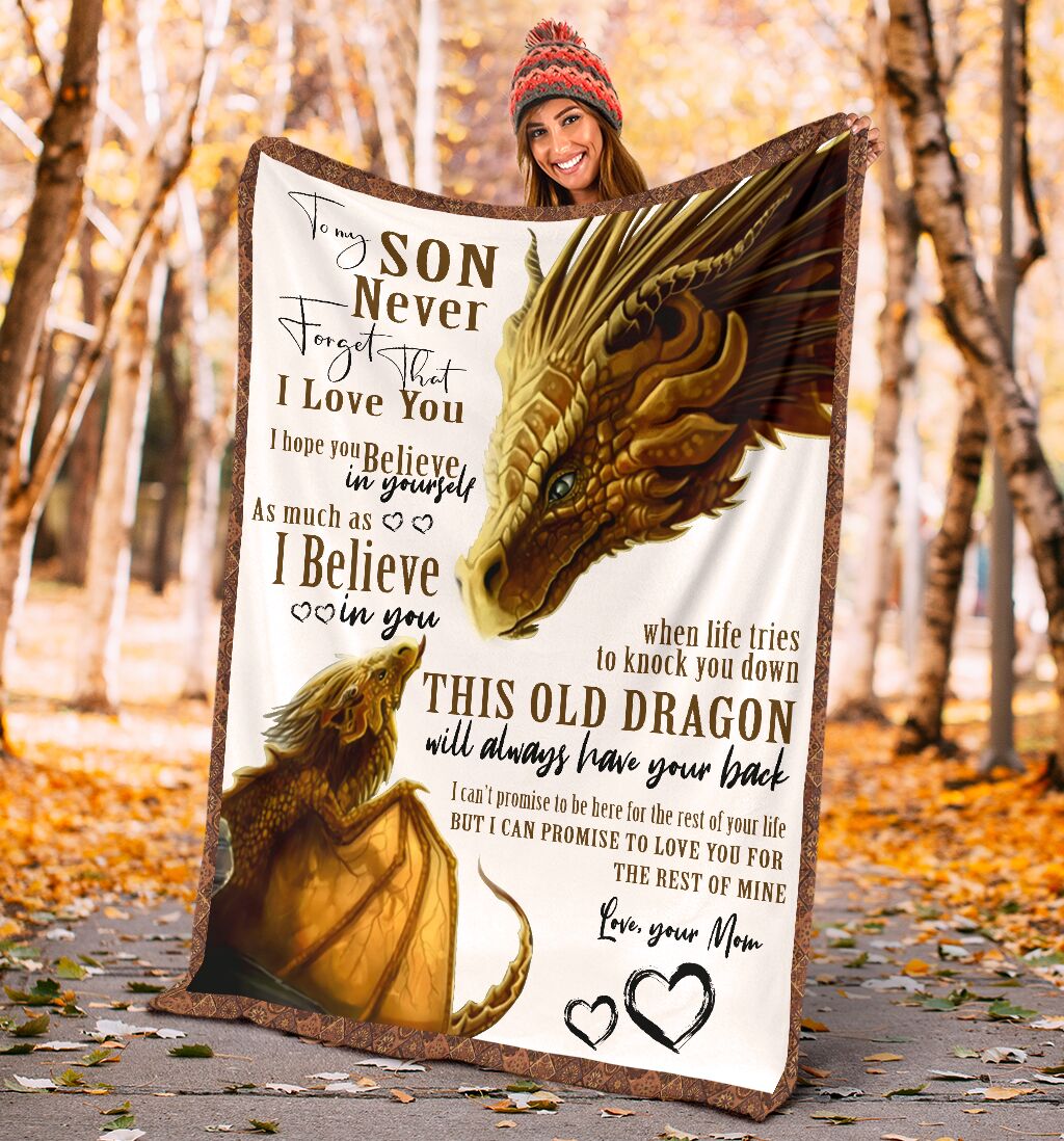 Dragon To My Son Love Life Flannel Blanket For Bed Sofa And Reading Nook Decor