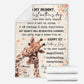 Giraffe To My Mummy On Your 1ST Mothers Day Personalized Flannel Blanket For Cozy Home Lounging And Gifting