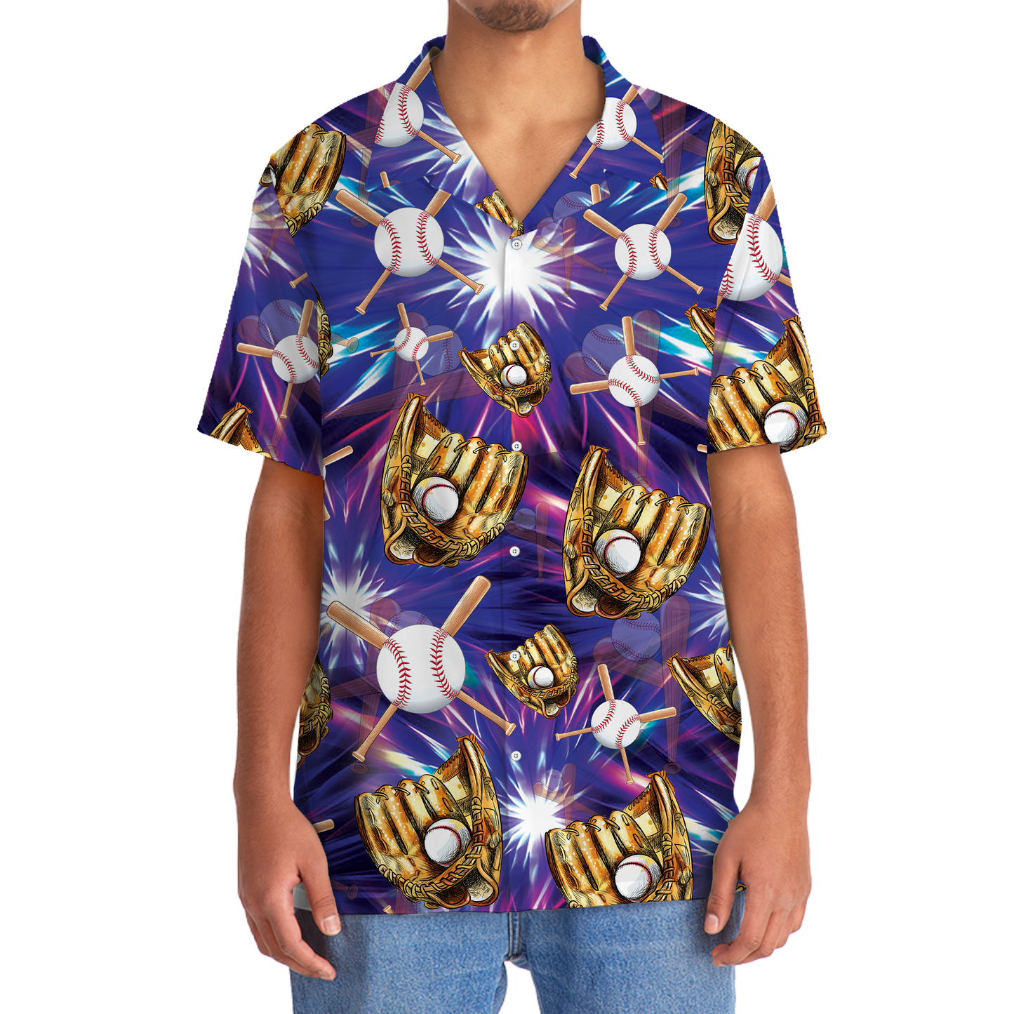 Purple Baseball Gloves Hawaiian Shirt