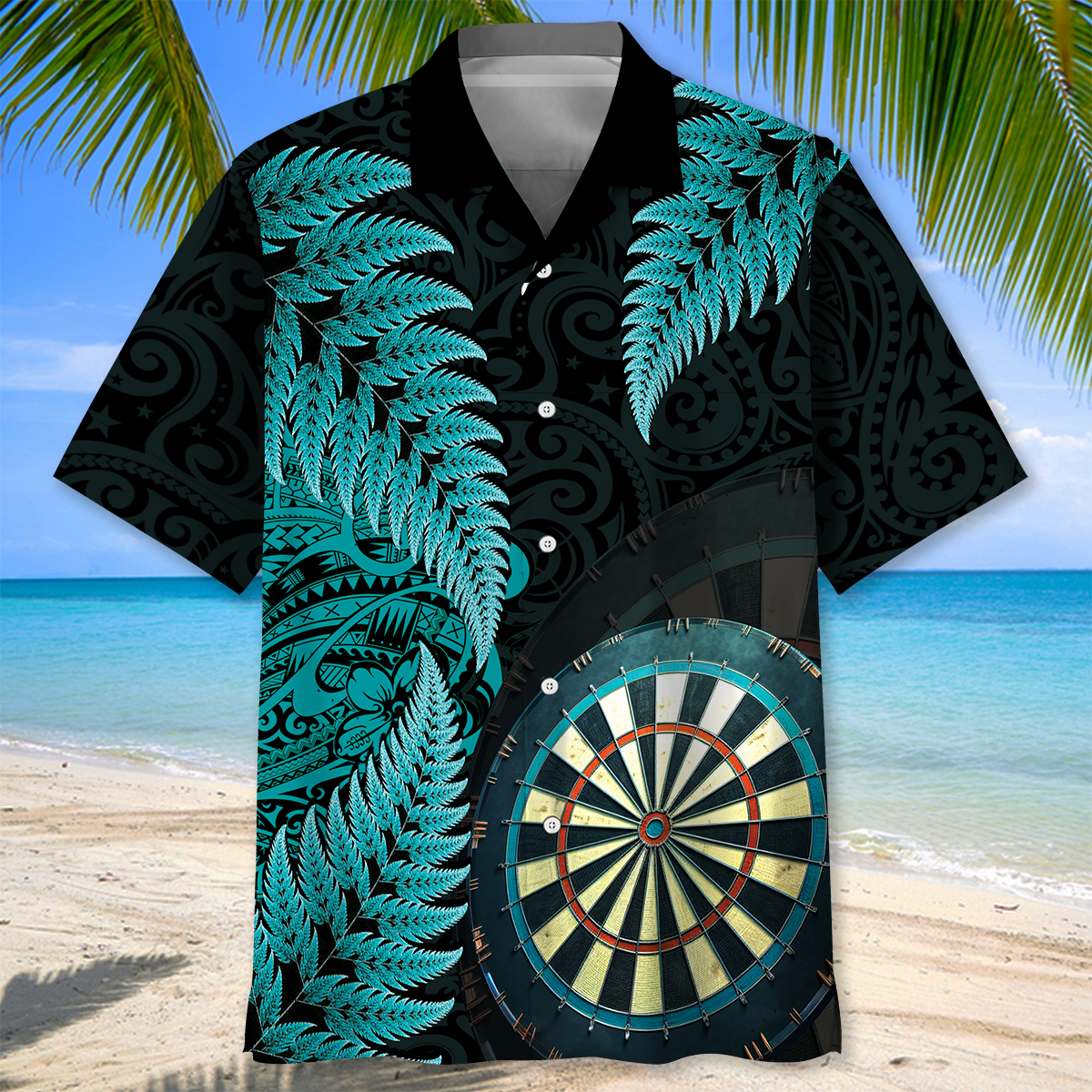 Dart Polynesian Blue Happiness Hawaiian Shirt
