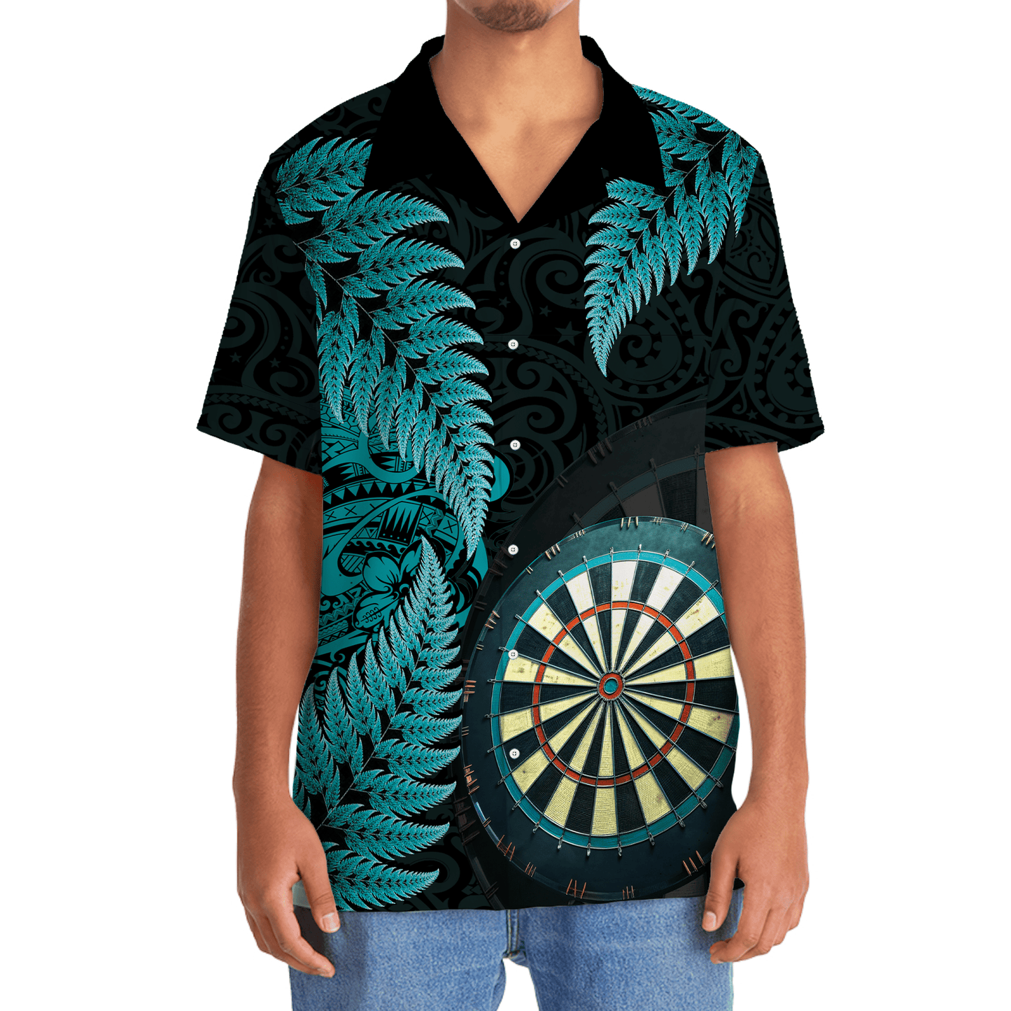 Dart Polynesian Blue Happiness Hawaiian Shirt