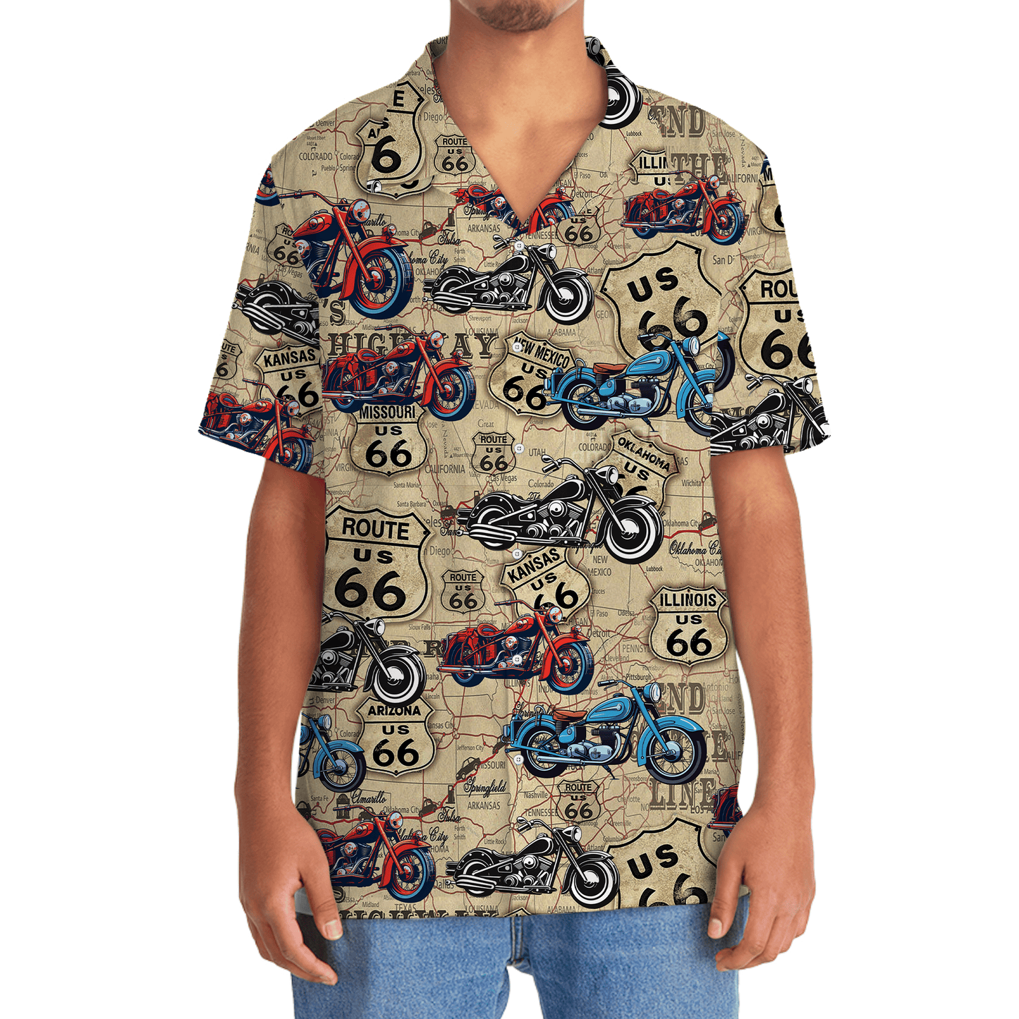 Motorcycle Route 66 Inspiration Hawaiian Shirt