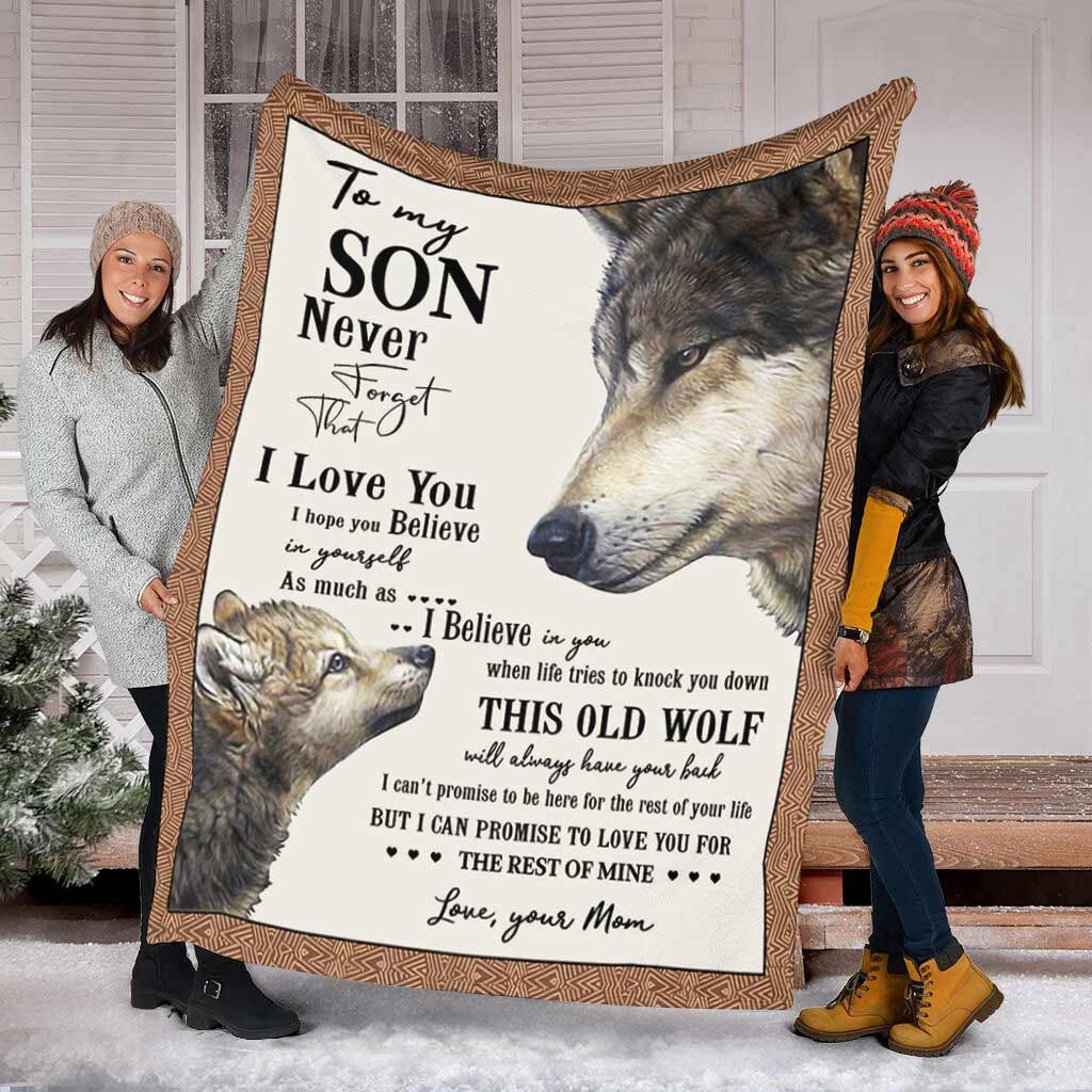 Wolf To My Son Never Forget Flannel Blanket For Soft Bed Couch And Home Comfort