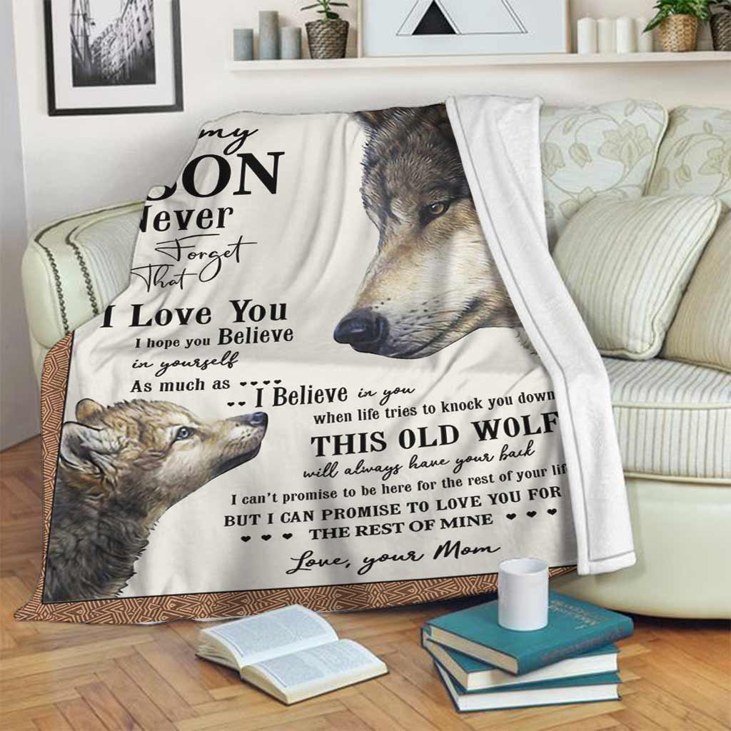 Wolf To My Son Never Forget Flannel Blanket For Relaxing At Home And Travel