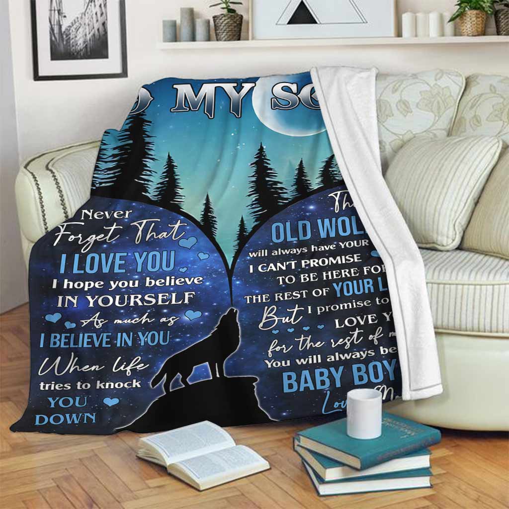 Wolf To My Son I Believe In You Flannel Blanket For Relaxing At Home And Travel