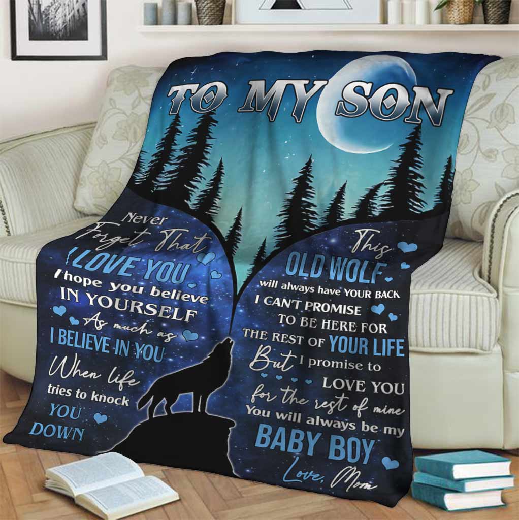 Wolf To My Son I Believe In You Flannel Blanket For Bed Sofa And Reading Nook Decor