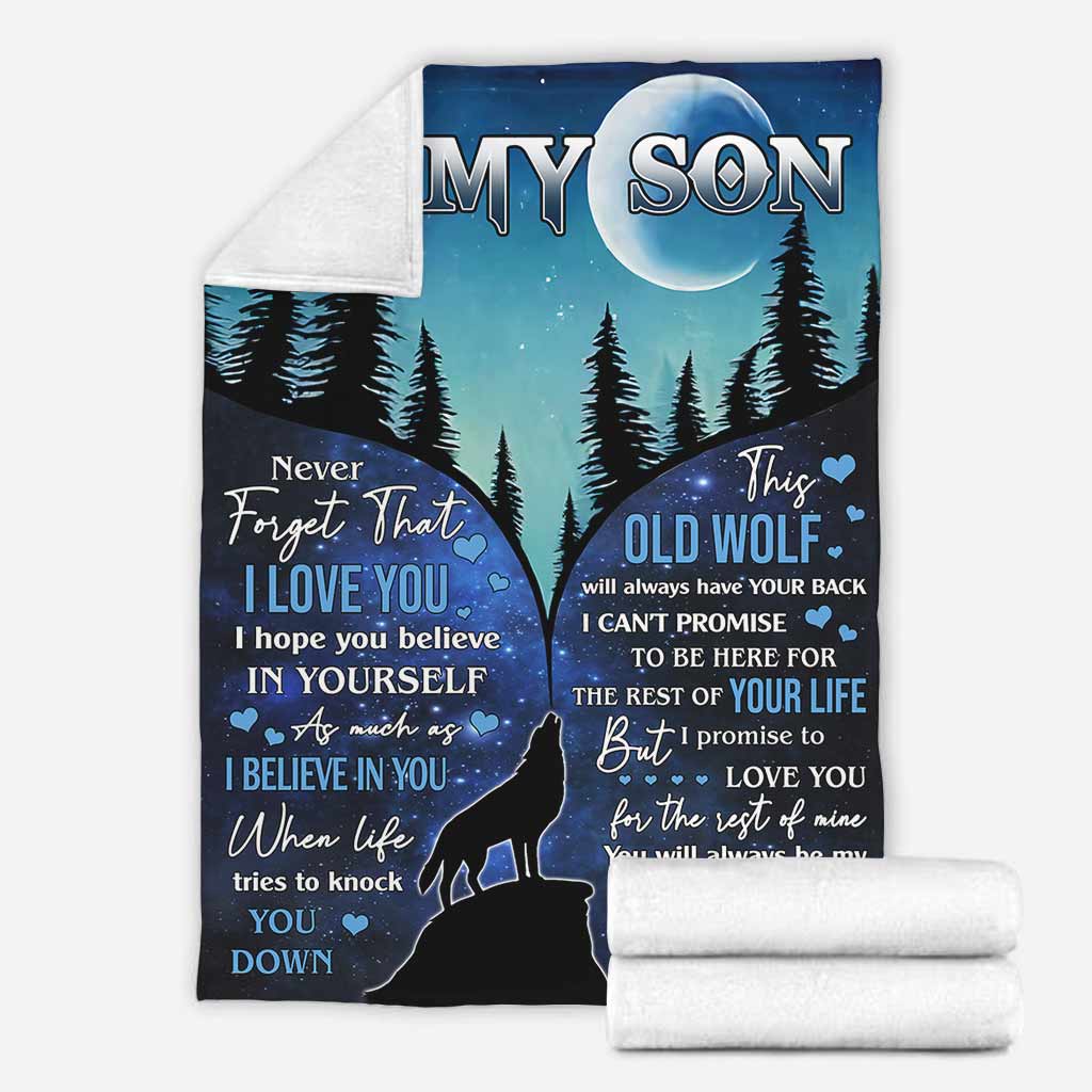 Wolf To My Son I Believe In You Flannel Blanket For Cozy Home Lounging And Gifting