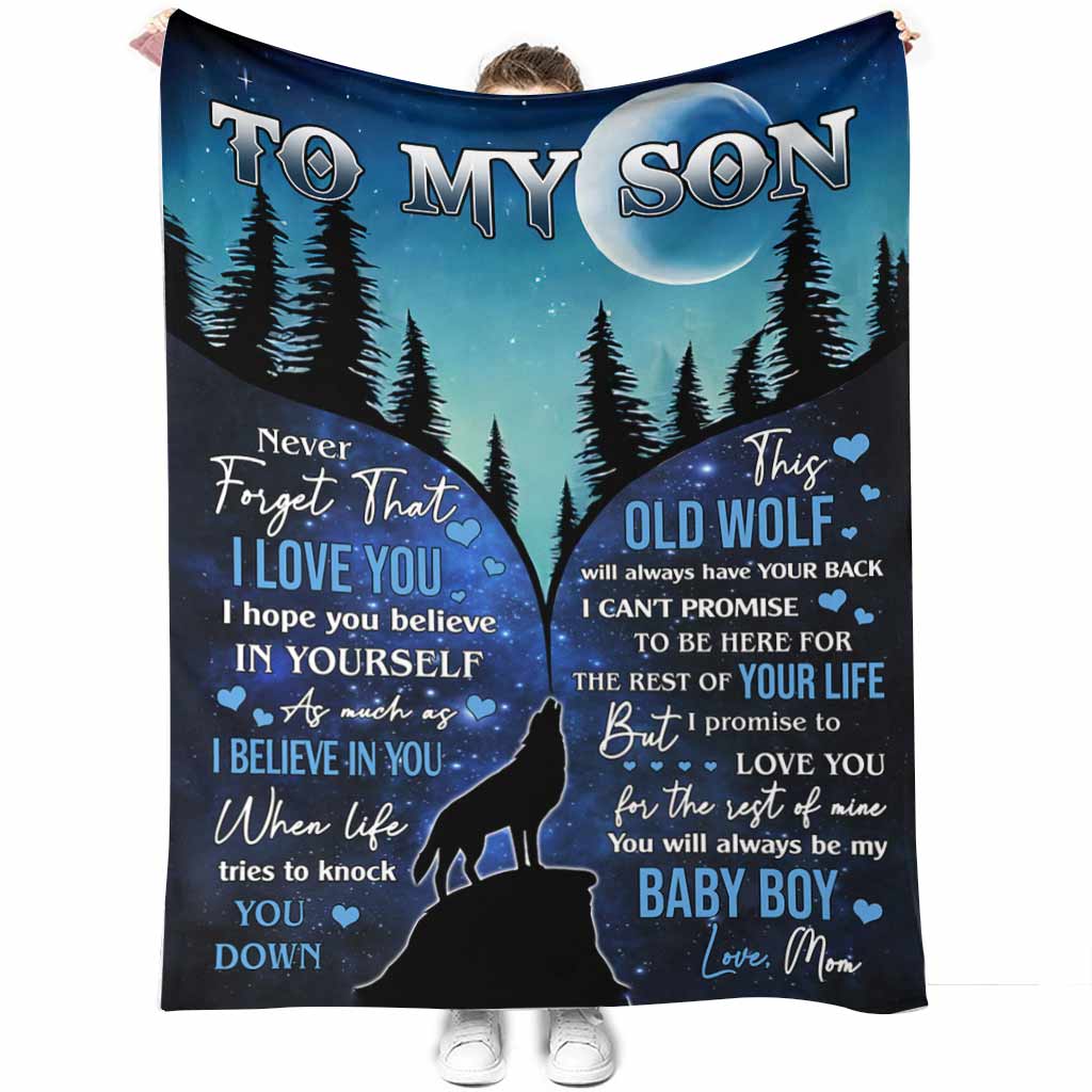 Wolf To My Son I Believe In You Flannel Blanket For Cozy Bedroom And Sofa Decor