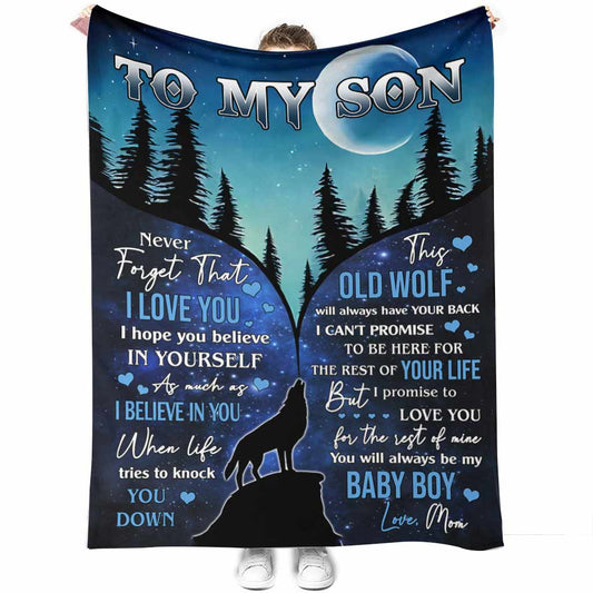 Wolf To My Son I Believe In You Flannel Blanket For Cozy Bedroom And Sofa Decor