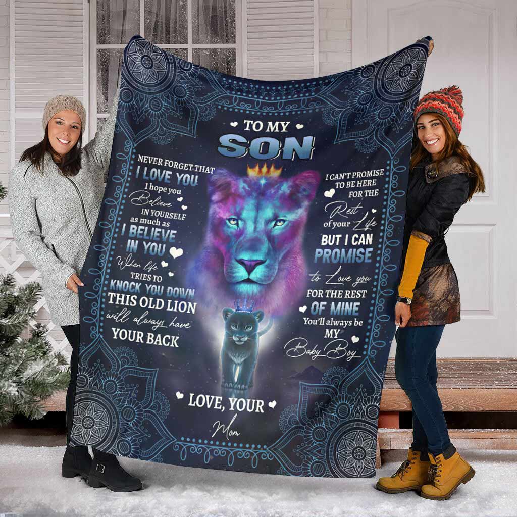 Lion To My Son I Love You This Old Flannel Blanket For Soft Bed Couch And Home Comfort