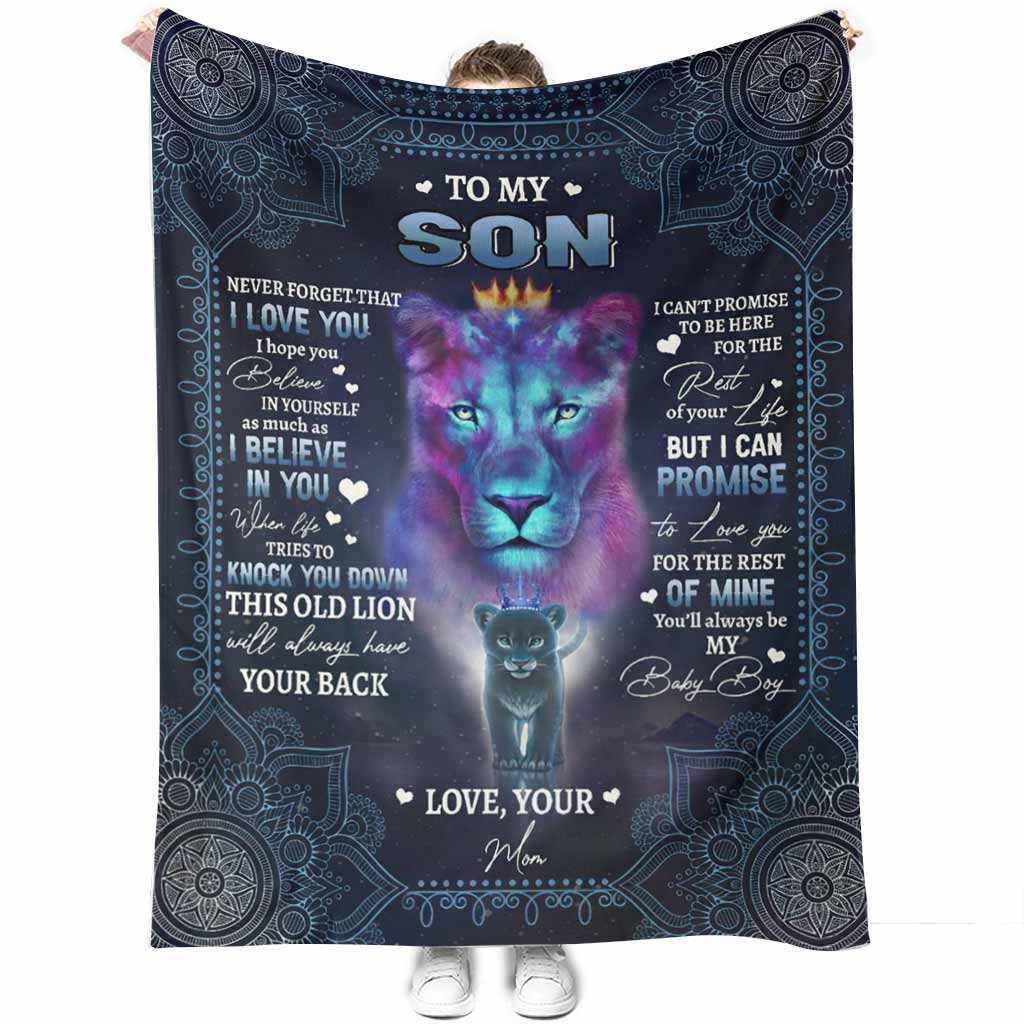Lion To My Son I Love You This Old 50 x 60 Inch Flannel Blanket For Cozy Bedroom And Sofa Decor