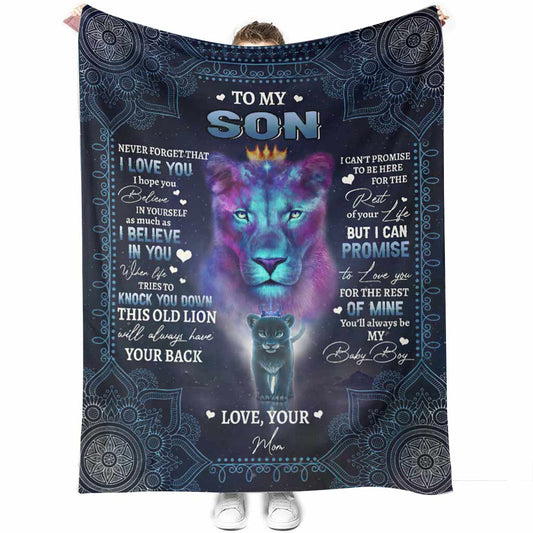 Lion To My Son I Love You This Old 50 x 60 Inch Flannel Blanket For Cozy Bedroom And Sofa Decor