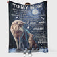 Wolf To My Mom With Moon Flannel Blanket For Living Room And Bedroom Styling