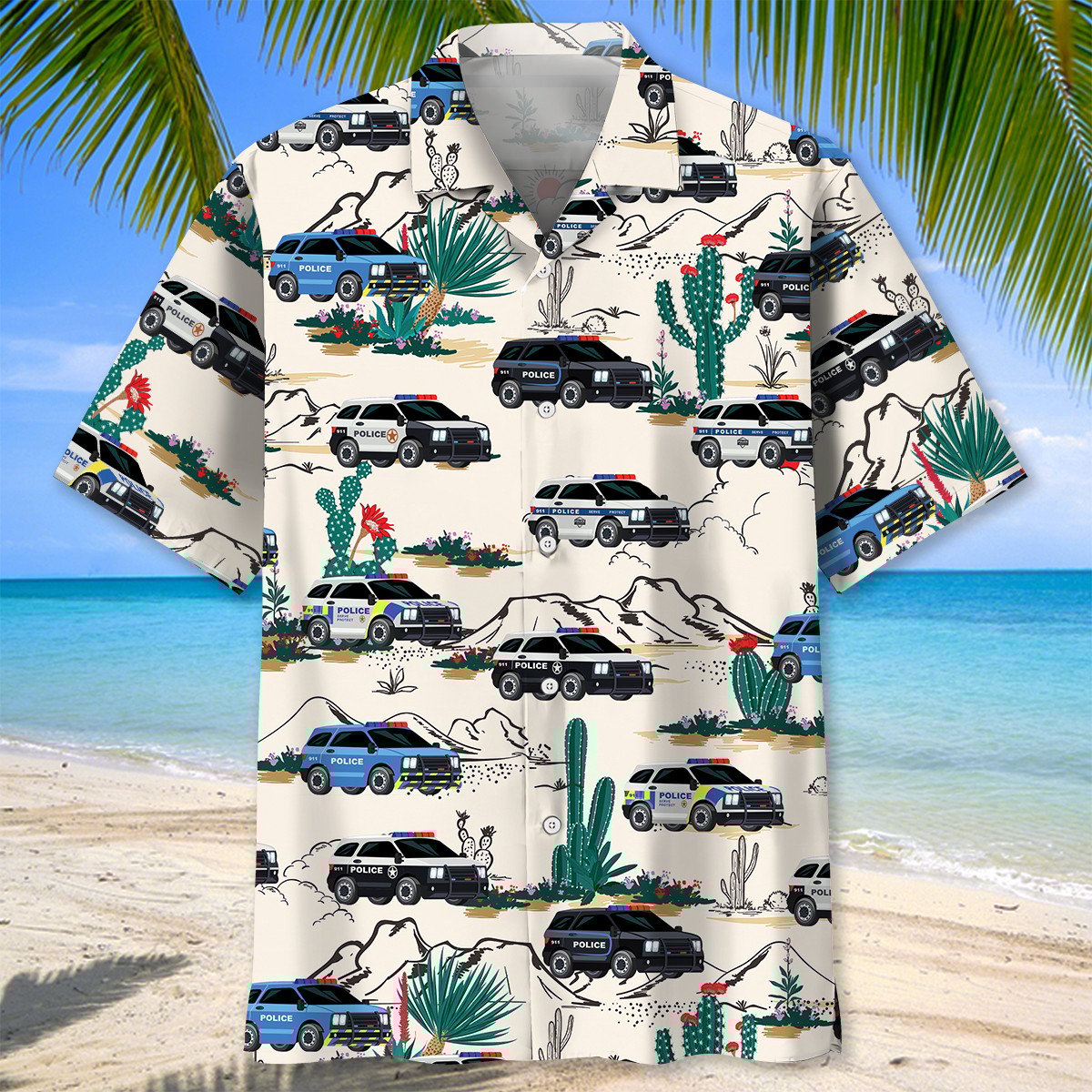 Police Cars Hawaiian Shirt