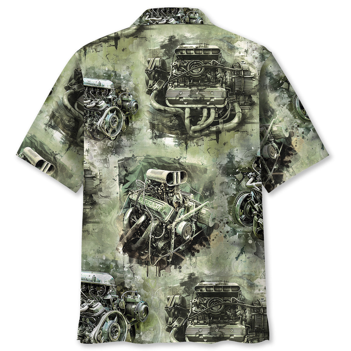 Drag Racing Engine Hawaiian Shirt