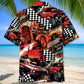 Drag Racing Retro Red Hawaiian Shirt