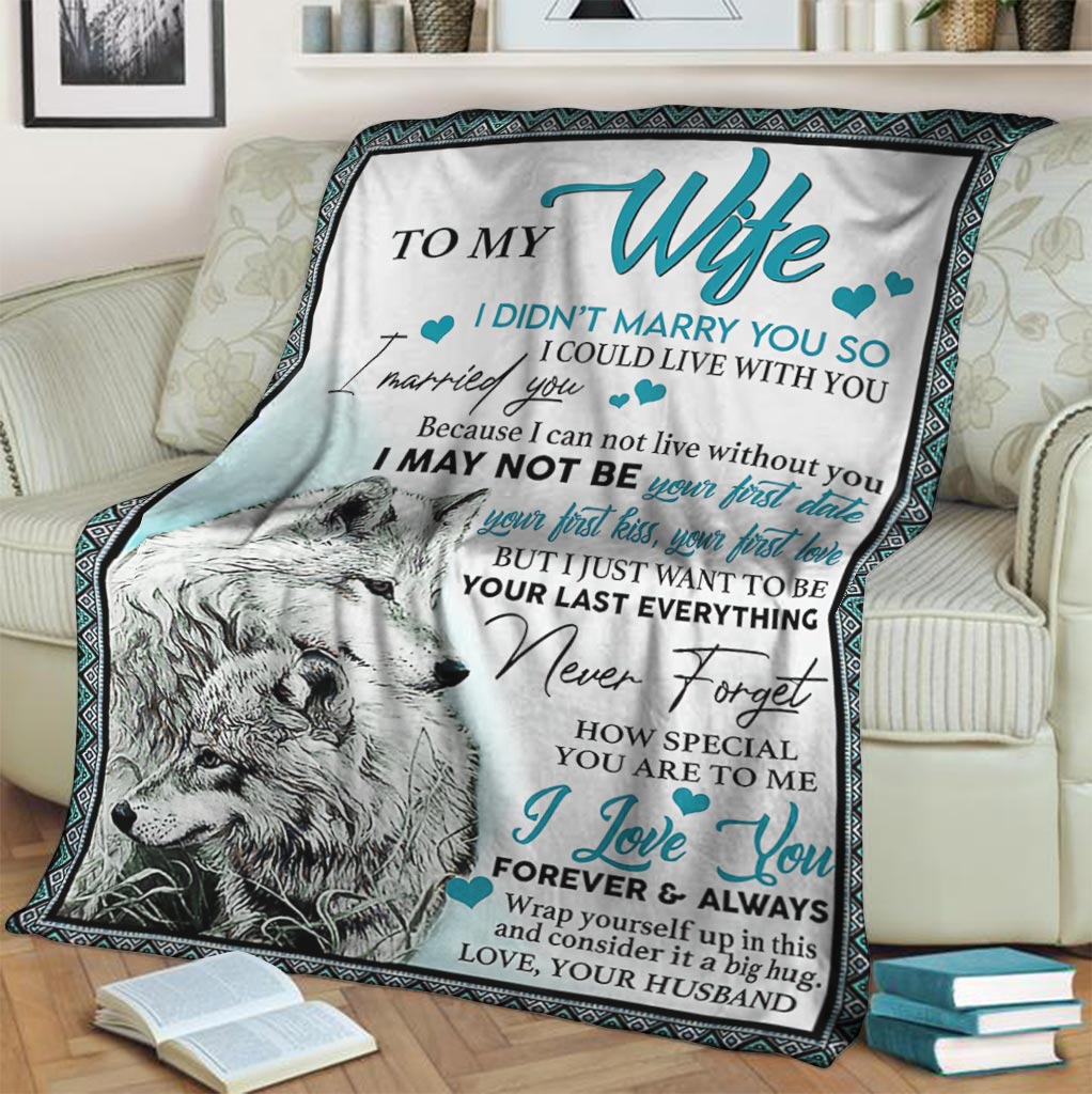 Wolf To My Wife Couple Flannel Blanket For Living Room And Bedroom Styling