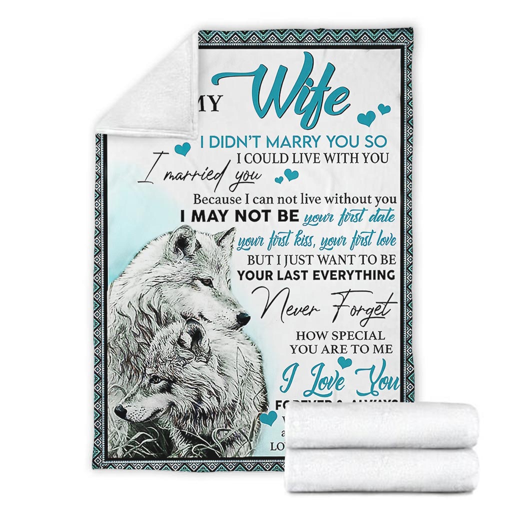 Wolf To My Wife Couple Flannel Blanket For Bed Sofa And Reading Nook Decor