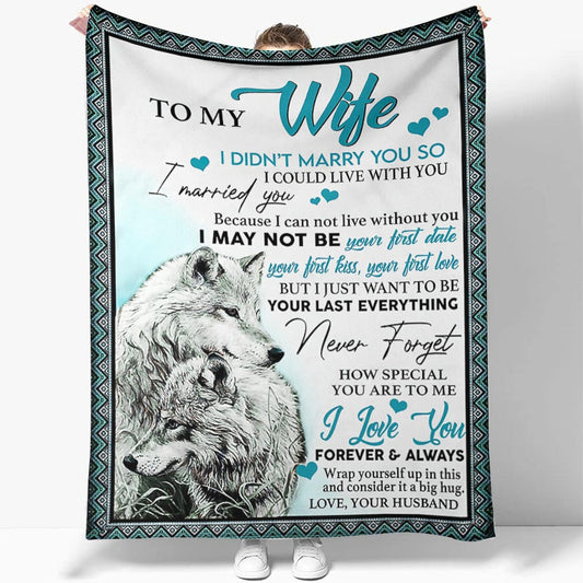 Wolf To My Wife Couple Flannel Blanket For Cozy Bedroom And Sofa Decor