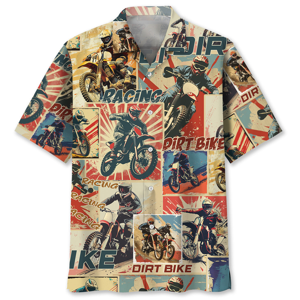 Dirt Bike Retro Magazine Hawaiian Shirt