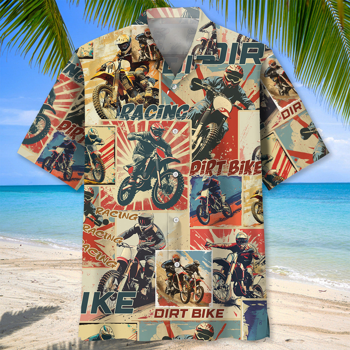 Dirt Bike Retro Magazine Hawaiian Shirt