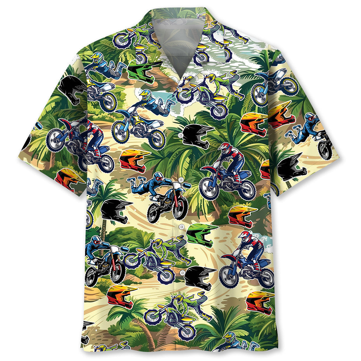 Dirt Bike Tropical Terrain Hawaiian Shirt
