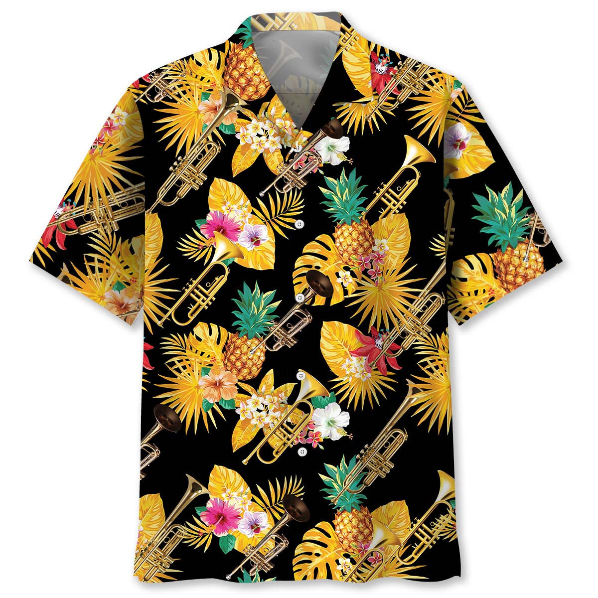 Trumpet Yellow Tropical Hawaiian Shirt