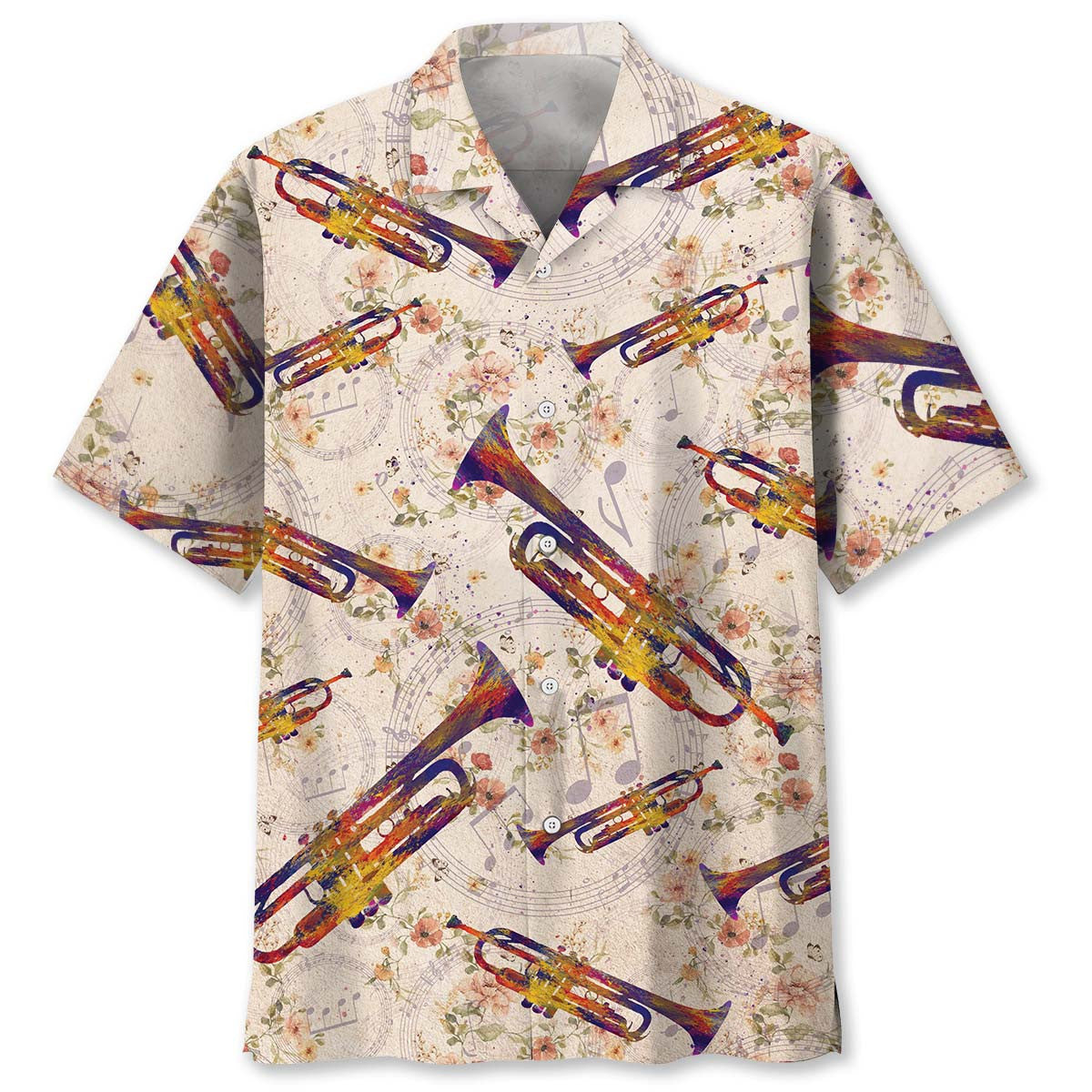 Vintage Flower Trumpet Hawaiian Shirt