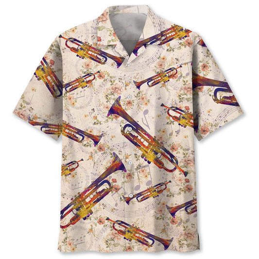 Vintage Flower Trumpet Hawaiian Shirt