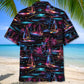 Neon Tropical Sailboat Hawaiian Shirt