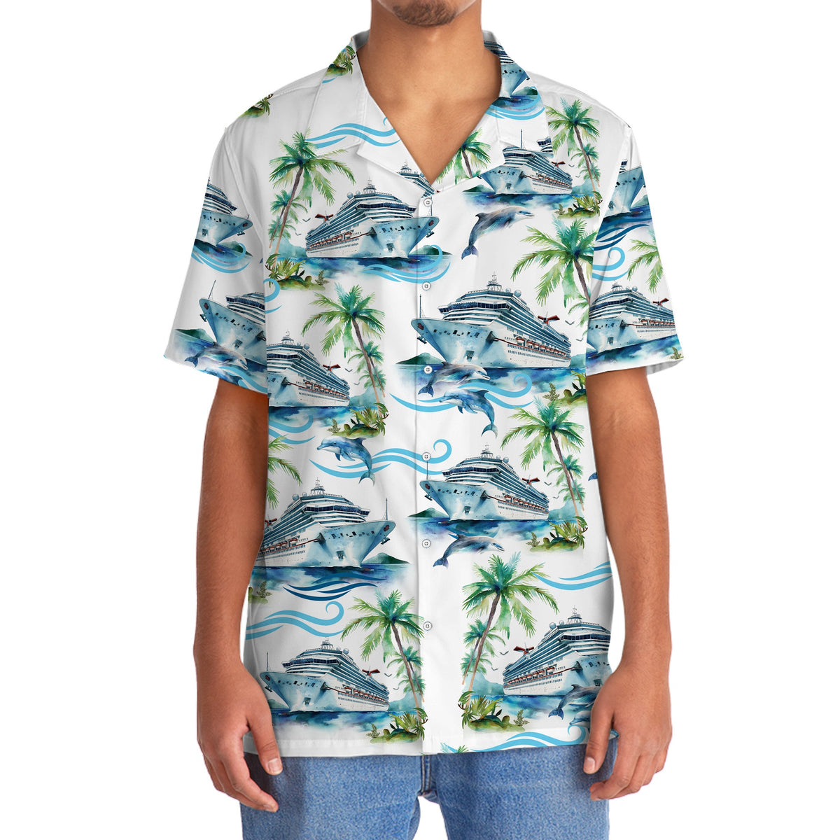 Dolphin Cruise Ship Vintage Hawaiian Shirt