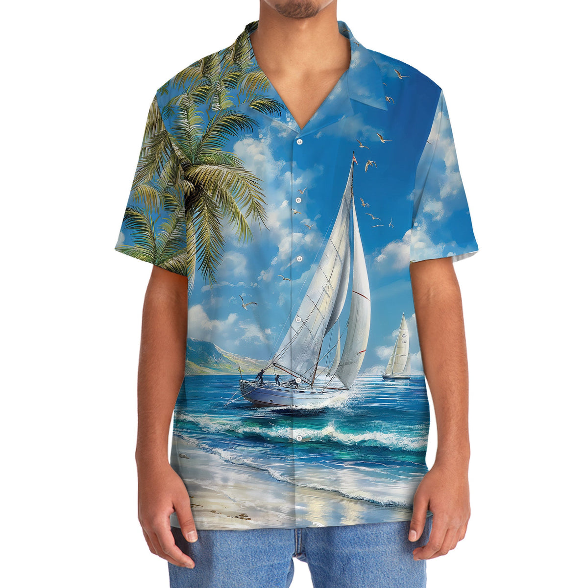 Tranquil Sailboat Vintage Hawaiian Shirt