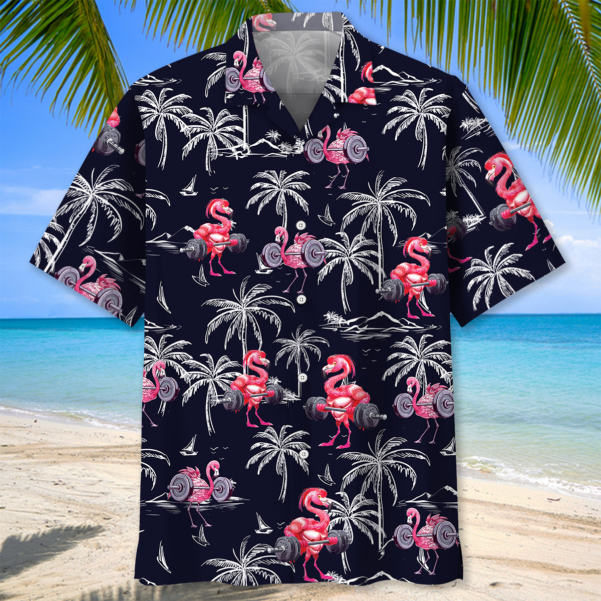 Funny Flamingo Gym Hawaiian Shirt