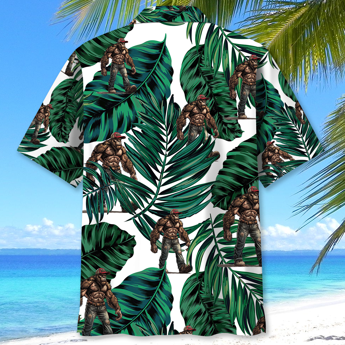 Trucker Bigfoot Hawaiian Shirt