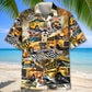 Funny School Bus Drag Racing Hawaiian Shirt