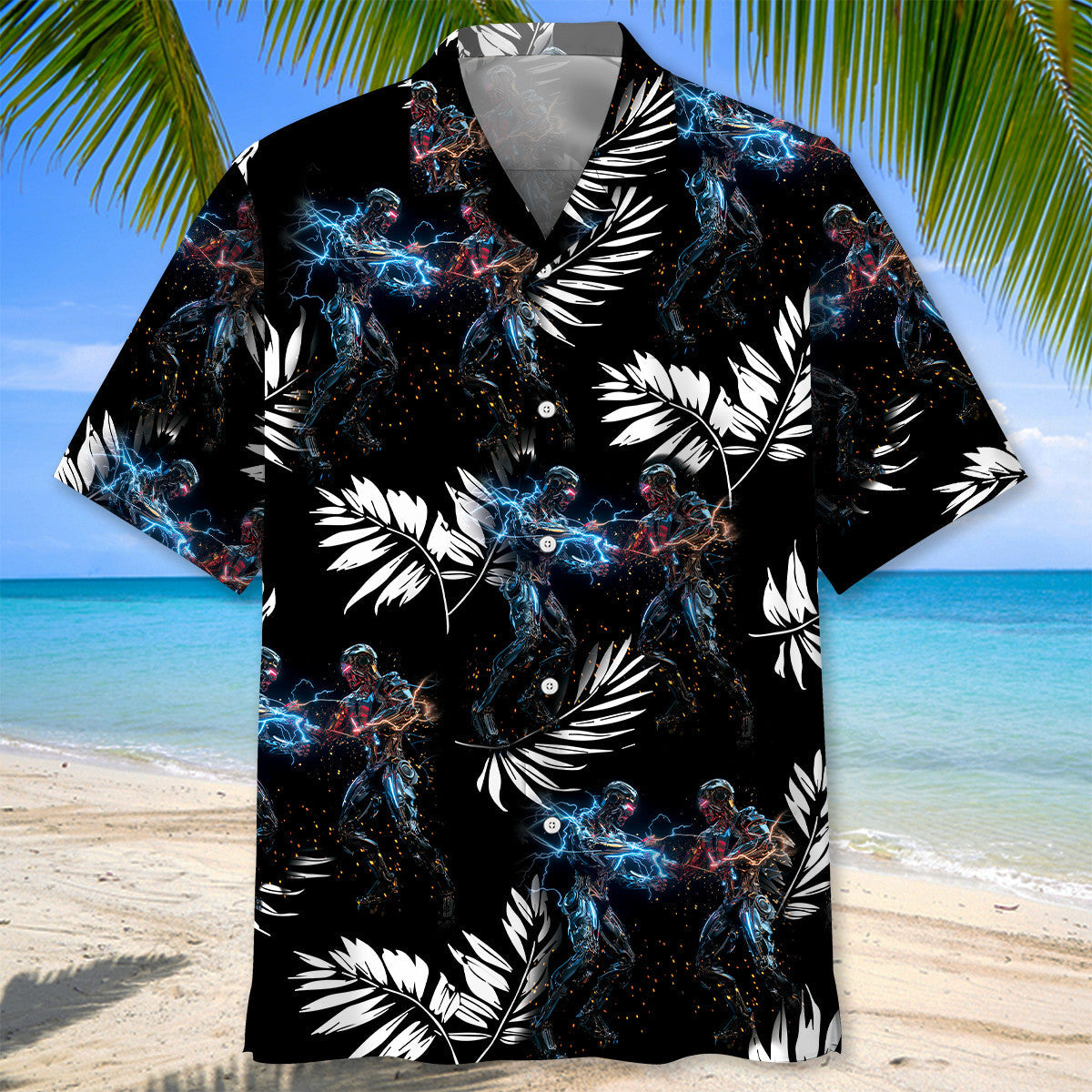 Floral Robotic Hawaiian Shirt
