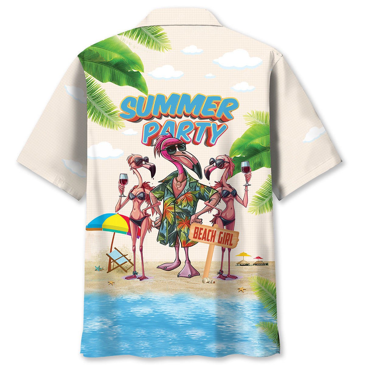 Summer Party Flamingo Hawaiian Shirt