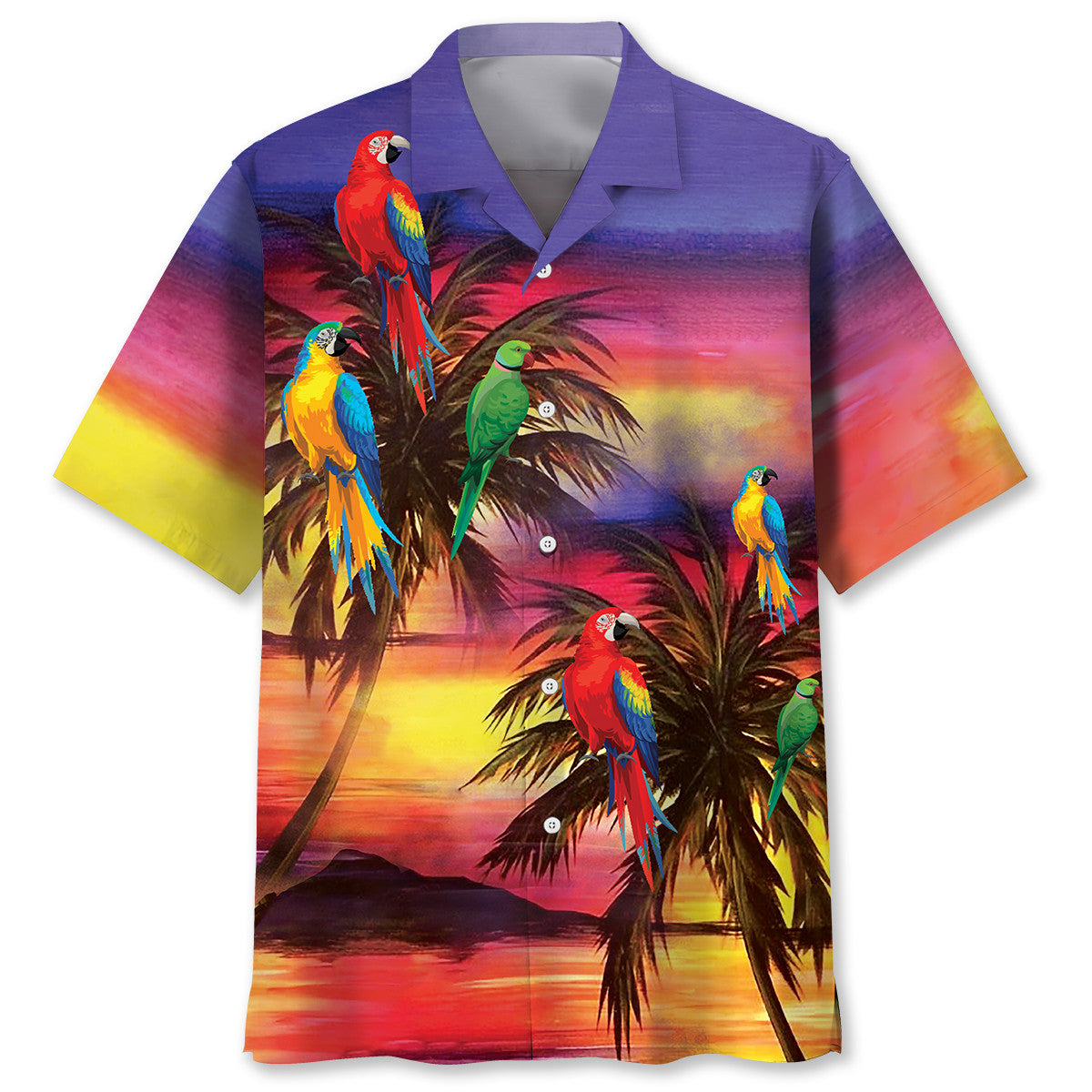 Parrot Sunset Beach Hawaiian Shirt