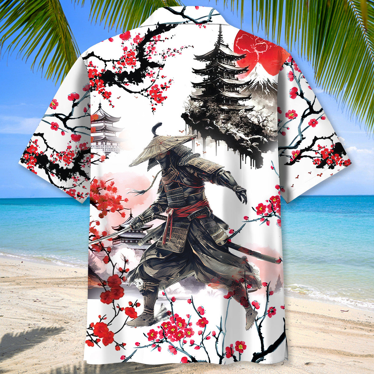 Cherry Blossom Samurai Hawaiian Shirt